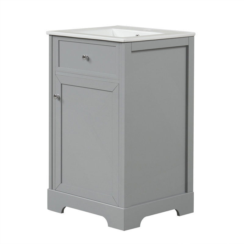 Meuble-lavabo de 20 pouces avec lavabo, Gris