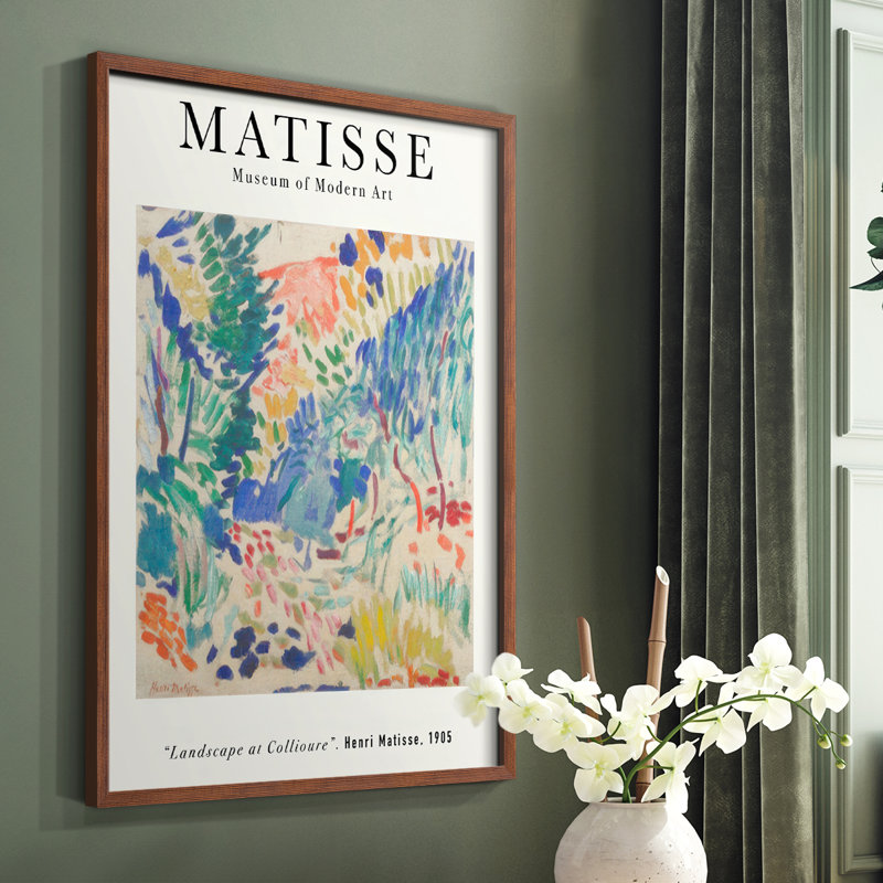 Matisse CL XXVI, reproduction encadrée - bois massif, H 14 po x l 11 po, Brun