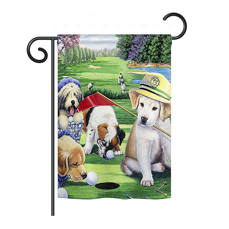 Drapeau de maison en polyester à 2 côtés golfing décoratif, H 40 po x l 28 po