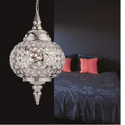 TAJ 1 - Light Polished Chrome Unique/Statement Pendant