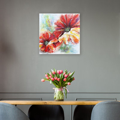 Fleurs - peinture sur toile tendue