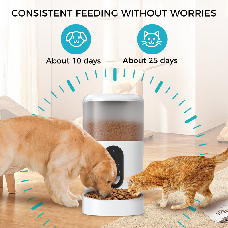 WiFi Smart Automatic Pet Feeder with Stainless Steel Bowl