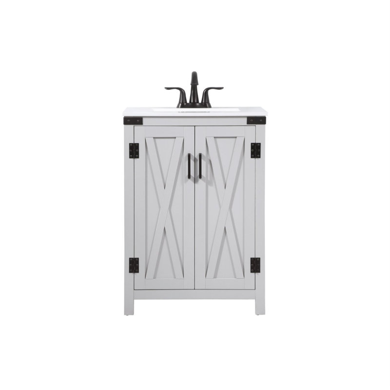 Ensemble de meuble-lavabo simple 24 po Slayton, Gris