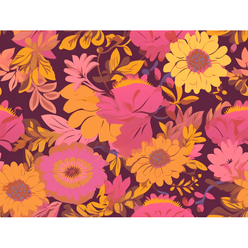Machine Printed Comforter, King Comforter, Pink/Yellow