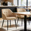 Modern Dining Chairs Suede With Thickened Seat Cushion and Cross-Hatch Pattern Design-673913368-673631201