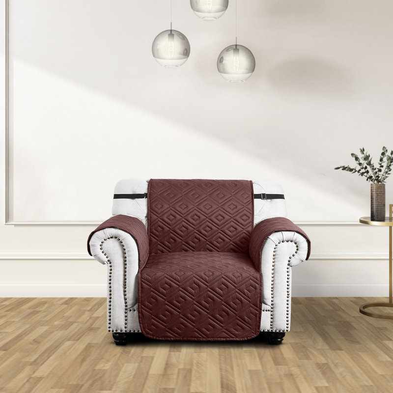 Box Cushion Sofa Slipcover, Brown