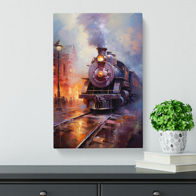 Train Impressionism - Wrapped Canvas