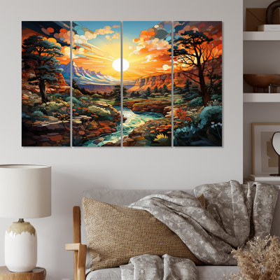 Canyon Luminosity Pointillism II Landscape & Nature Wall Decor on Metal