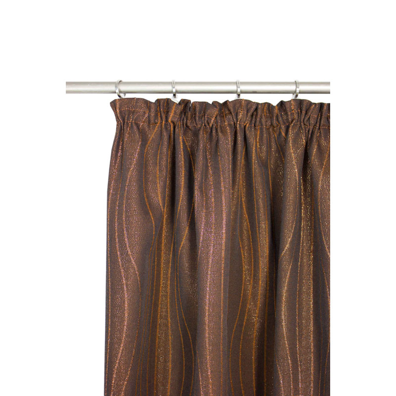 Alderete Pencil Pleat, Single Curtain, opaque, Brown/Copper colours, 132cm Width x 180cm Drop