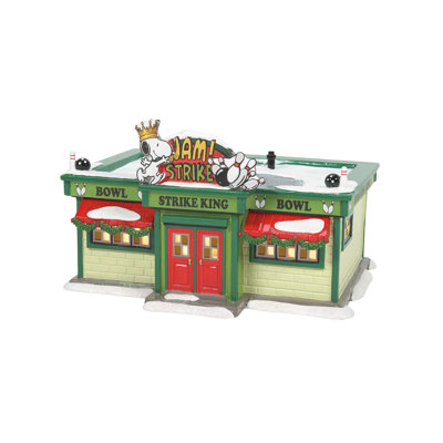 Peanuts Village Strike King Bowling Alley 5.4in H
