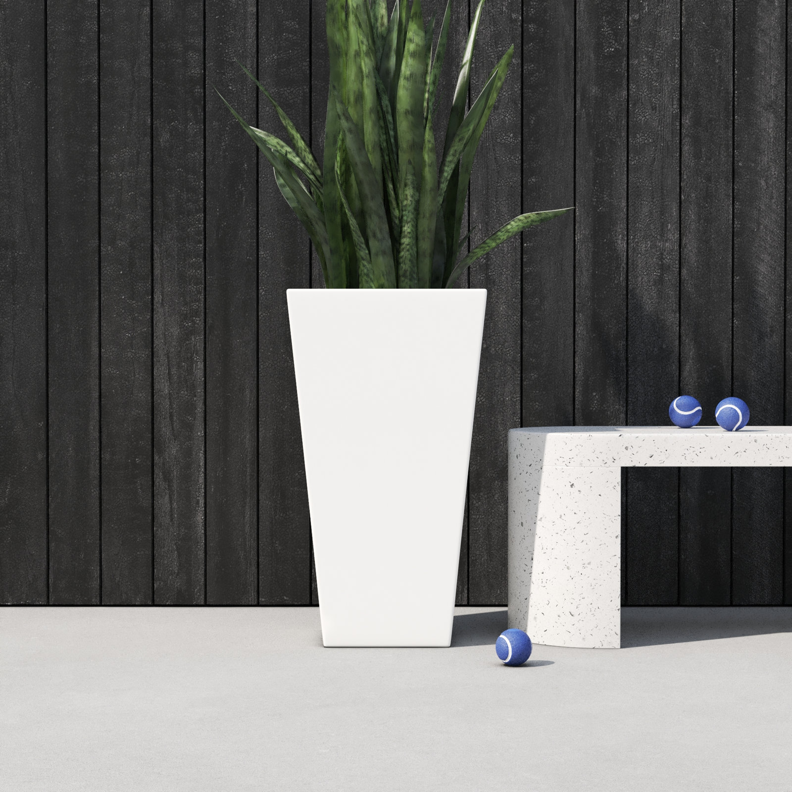 Pot Planter, White, 36'' H x 18'' W x 18'' D
