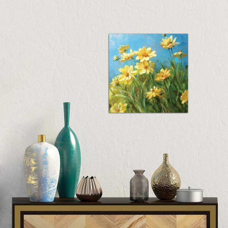 «Summer Field I» par Danhui Nai - reproduction d'art, H 18 po x l 18 po x 1,5 po, Toile tendue