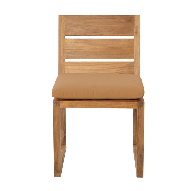 Chaise de terrasse avec coussin Uvita, Chameau