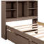 Structure de lit simple en noyer avec tiroir de rangement en noyer