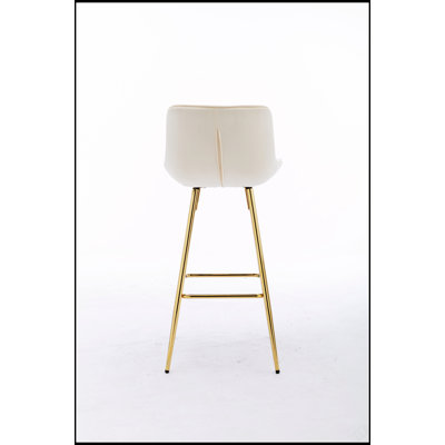 Ensemble de 2 tabourets de bar modernes en velours avec repose-pieds chromé et patins de protection du sol, parfait pour la cuisine et les bars