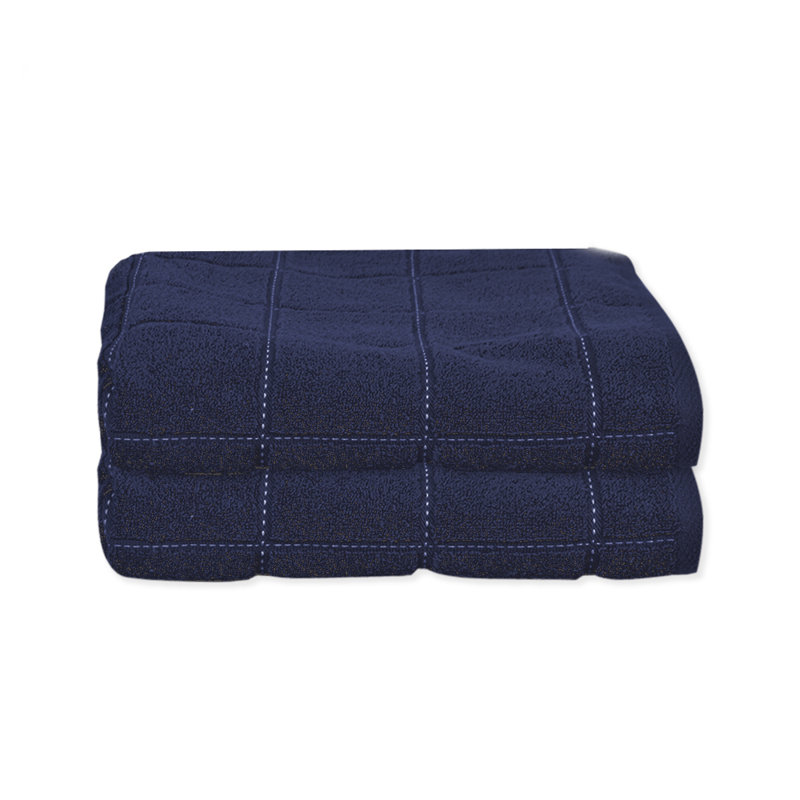 Ensemble de 4 serviettes 100% coton Amaarah, Bleu, Bath Towels - 2 Pack