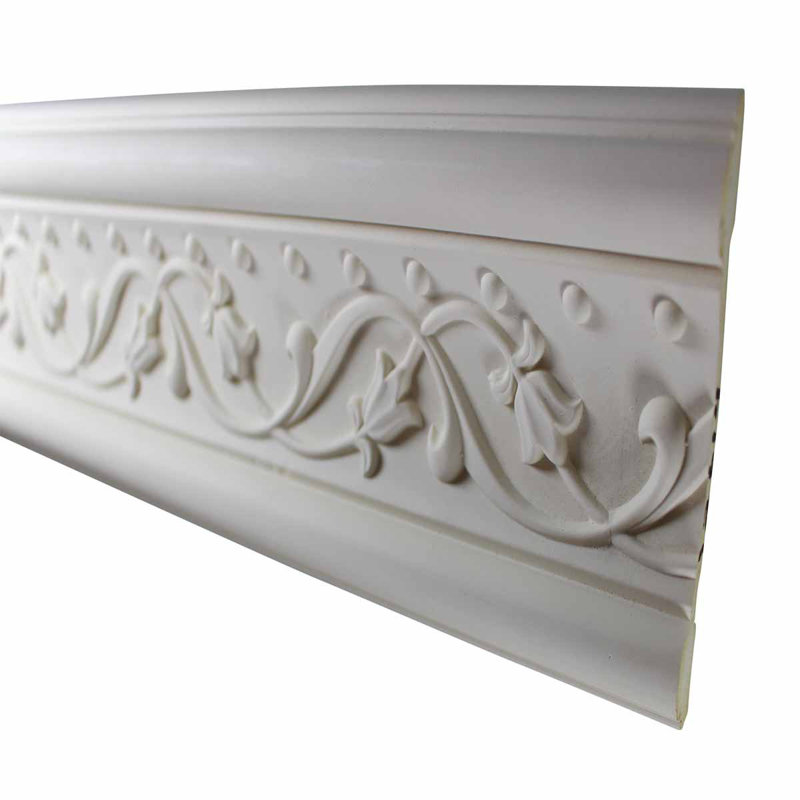 Primed White Urethane Ornate Crown Molding 96" L