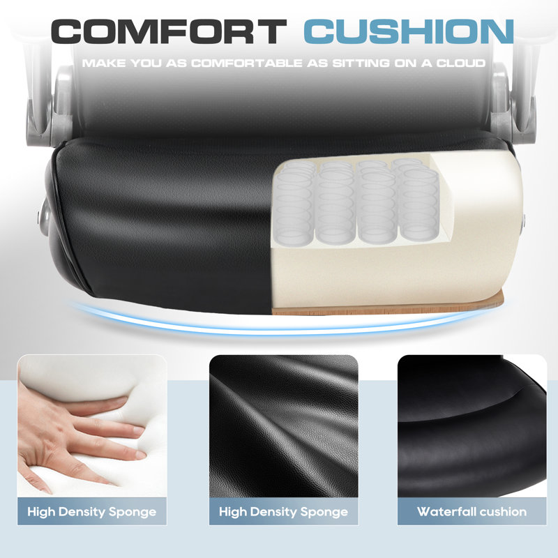 High-End Ergonomic Office Chair With Adjustable Headrest and Multi-Position Tilt, Black