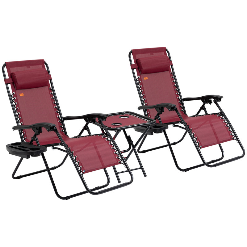 Folding Recliner Chair, Red