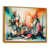 Toile avec cadre flottant or