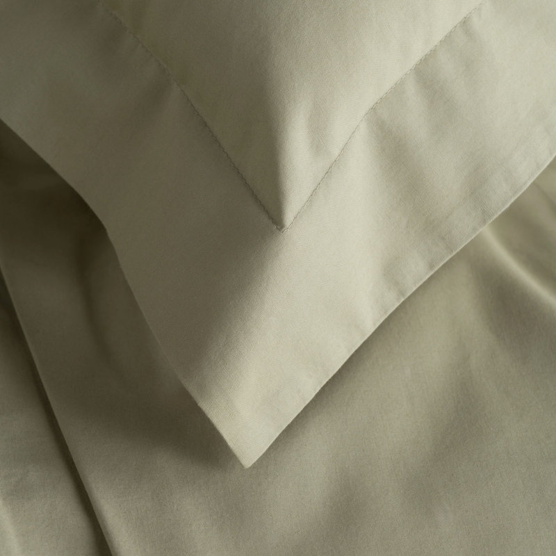 Ensemble de draps en coton biologique, Ensemble de draps pour très grand lit avec 2 taie, Vert
