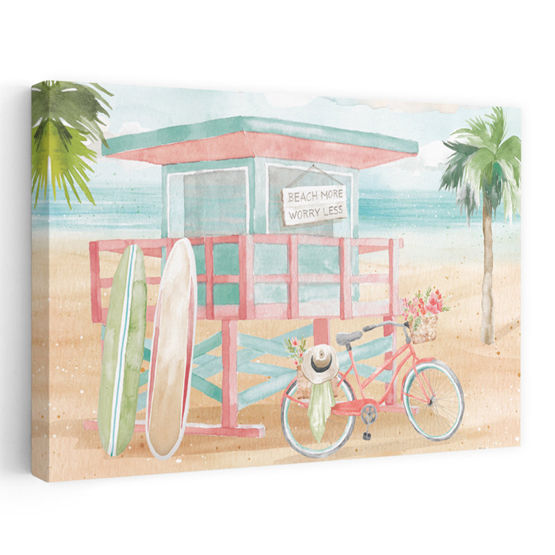Surfs Up VII Crop Coastal; Croiseur de plage tropical à motif floral gris, H 48 po x l 32 po
