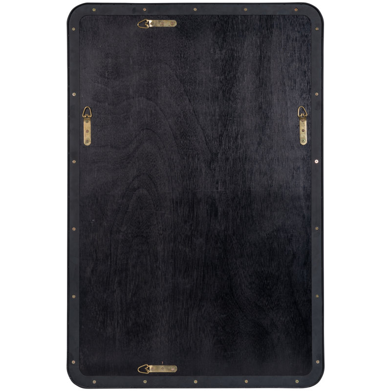 Gold Rectangular Metal Framed Wall Mirror