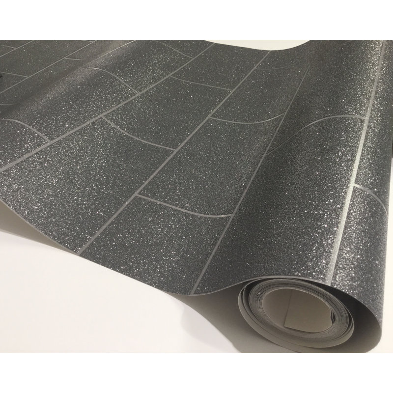 London 10.05m x 53cm Wallpaper Roll, Black