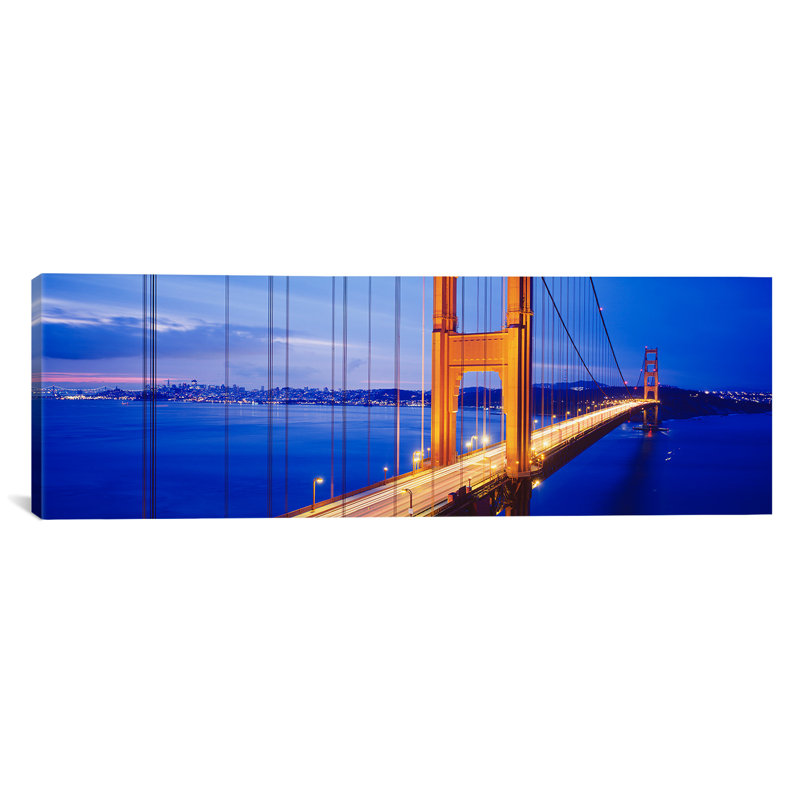 « golden gate bridge, san francisco, californie », reproduction de photo sur toile, H 20 po x l 60 po x P 1,5 po