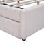 Lit plateforme tapissier avec lit gigogne simple TG - Matériau en molleton pour une chambre à coucher douce et confortable-601985015