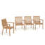 Eldona Stacking Acacia Patio Dining Armchair