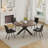 Round dining table, black walnut, brown