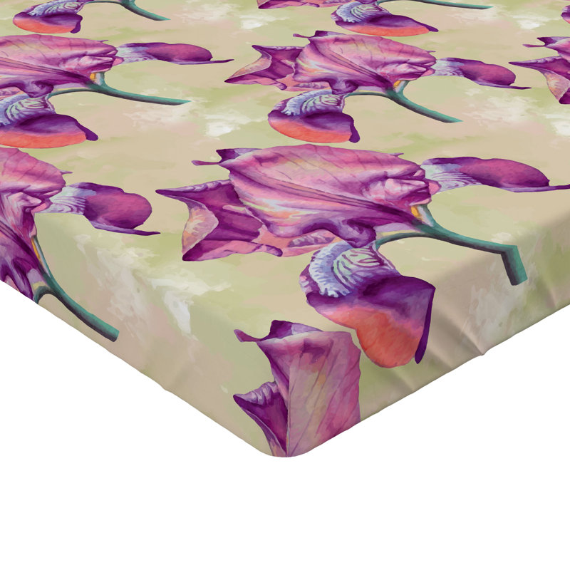 Twin Multicolor Microfiber Floral Fitted Sheet