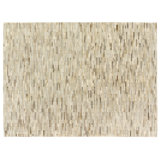 Natural Hide Cowhide Geometric Area Rug in Silver