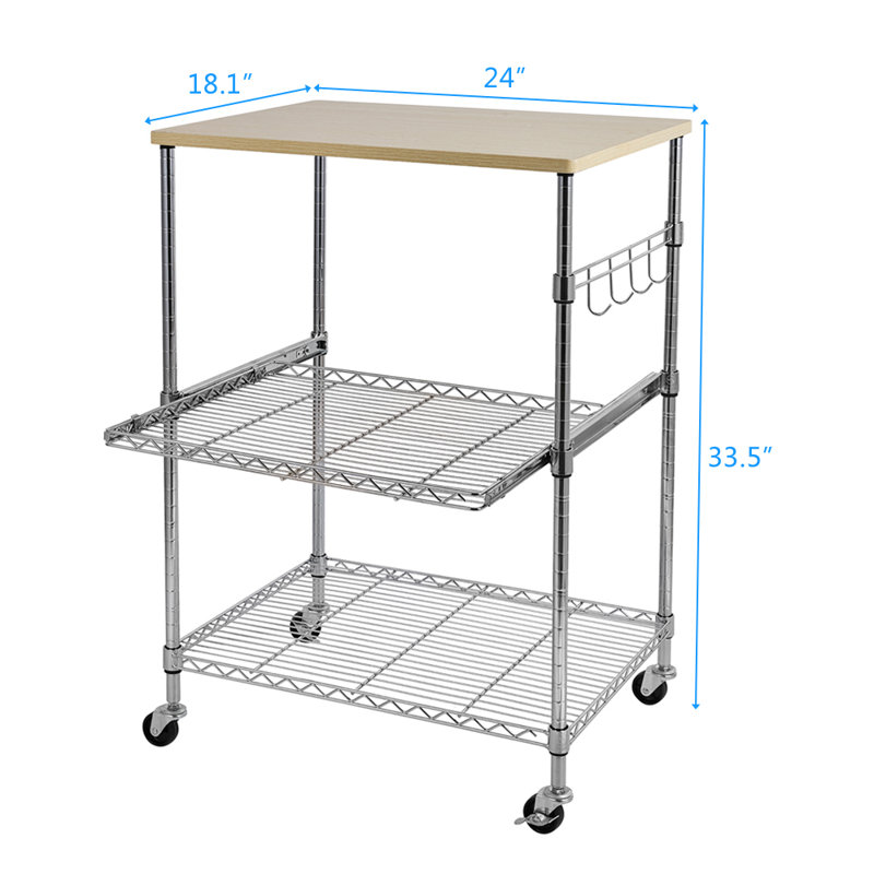 33.46'' H x 24.02'' W Utility Cart with Wheels