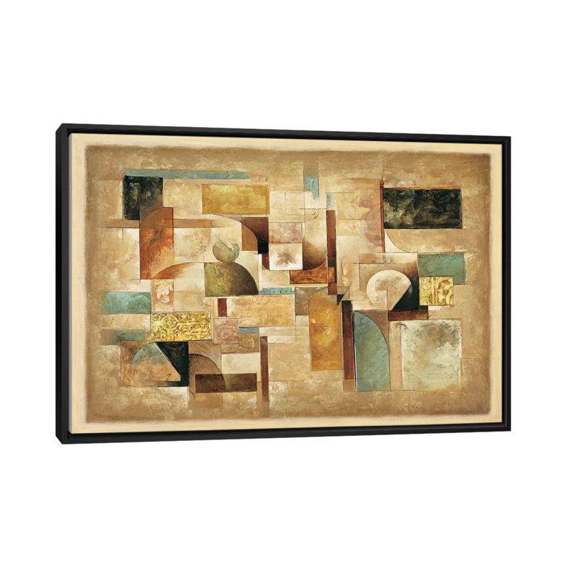 « texture i », reproduction d’art sur toile, H 18 po x l 26 po x P 1,5 po, Toile avec cadre noir, Pas de tapis