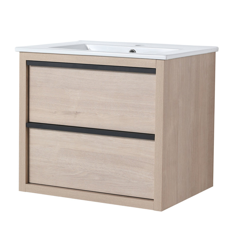 Meuble-lavabo 24 po avec 2 tiroirs à fermeture en douceur, Blanc