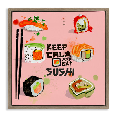 Keep Calm & Eat Sushi Floating Frame, design by Juliet Rose Philips