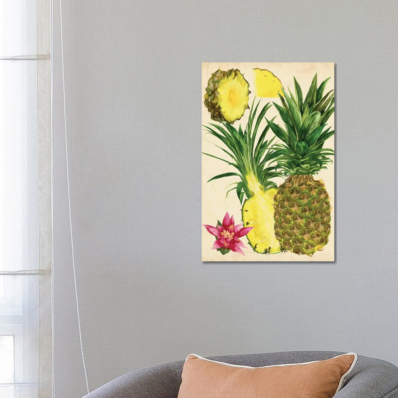 Tropical Pineapple Study II by Melissa Wang - Wrapped Canvas Painting, 66.04 cm H x 45.72 cm W
