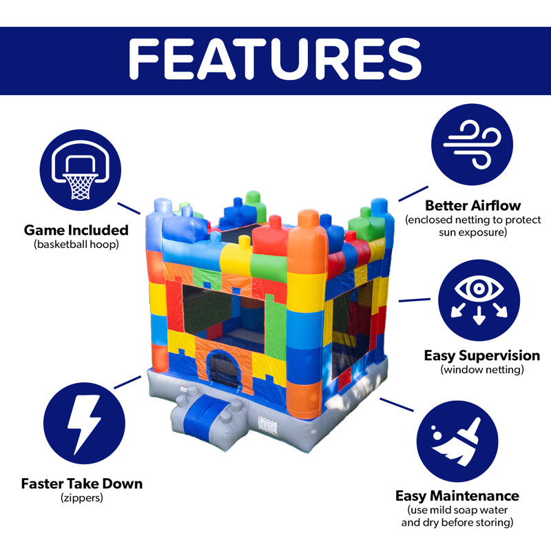 Colorful Commercial Grade Inflatable Bounce House with Slide