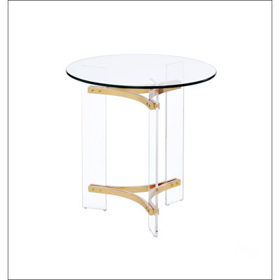 Table de bout à finition dorée
