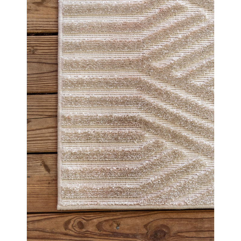 Outdoor Claudia Area Rug Biscotti Color, Rectangle 5' x 8'