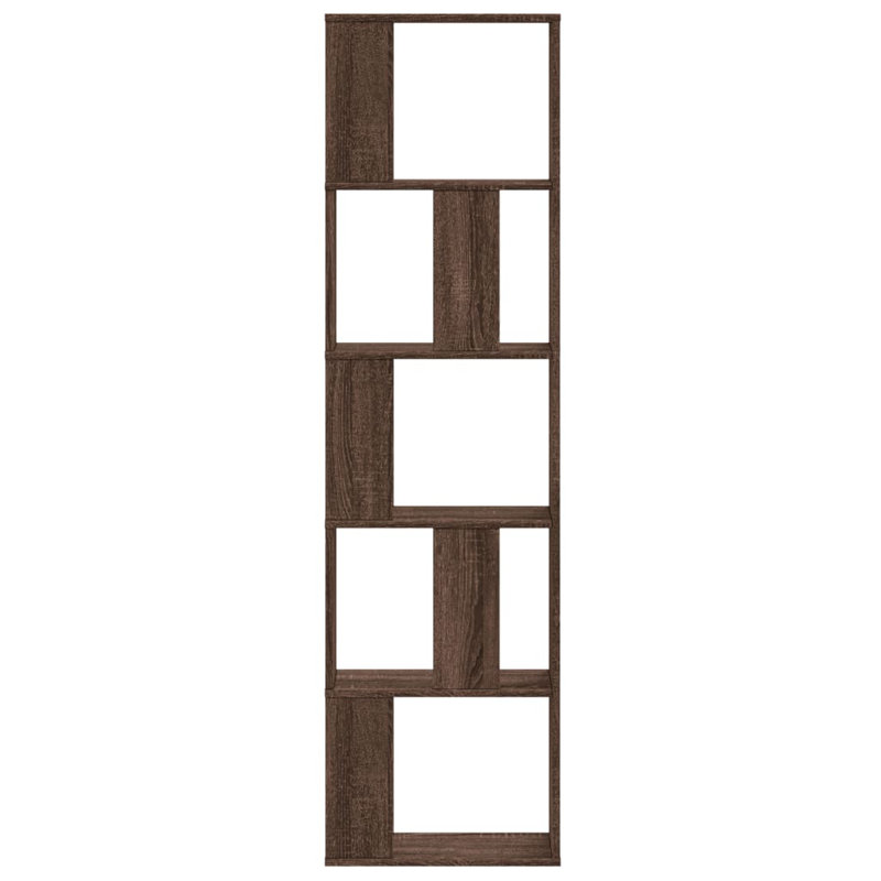Borough Wharf Book Cabinet/Room Divider, (5 Shelves) 162.5cm H x 45cm W x 23.5cm D, Brown Oak