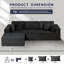 Canapé modulaire Cloud, canapé modulaire modulaire avec assise profonde et repose-pieds, canapé en L confortable avec coussins de 7 pièces, canapé rembourré moderne, canapé en velours côtelé pour le salon-1125075548