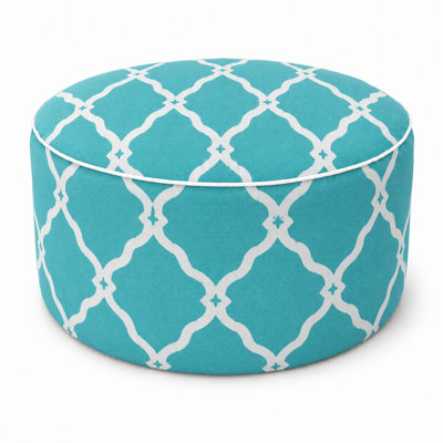 Repose-pieds d'extérieur gonflable avec repose-pieds 21 po x 21 po x 13 po avec repose-pieds, pouf portable pour le patio, le jardin, le camping et l'intérieur - Aqua Moroccan