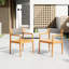 4 chaises de patio en bois à finition grise avec corde à l'épreuve des intempéries Conception confortable nécessitant peu d'entretien