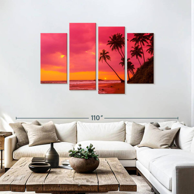 Coucher de soleil rose Gillard, H 48 po x l 75 po