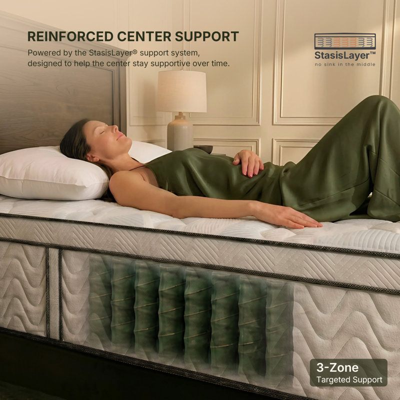 Matelas hybride Manchot 12'', ferme, support central renforcé, 12", Lit double