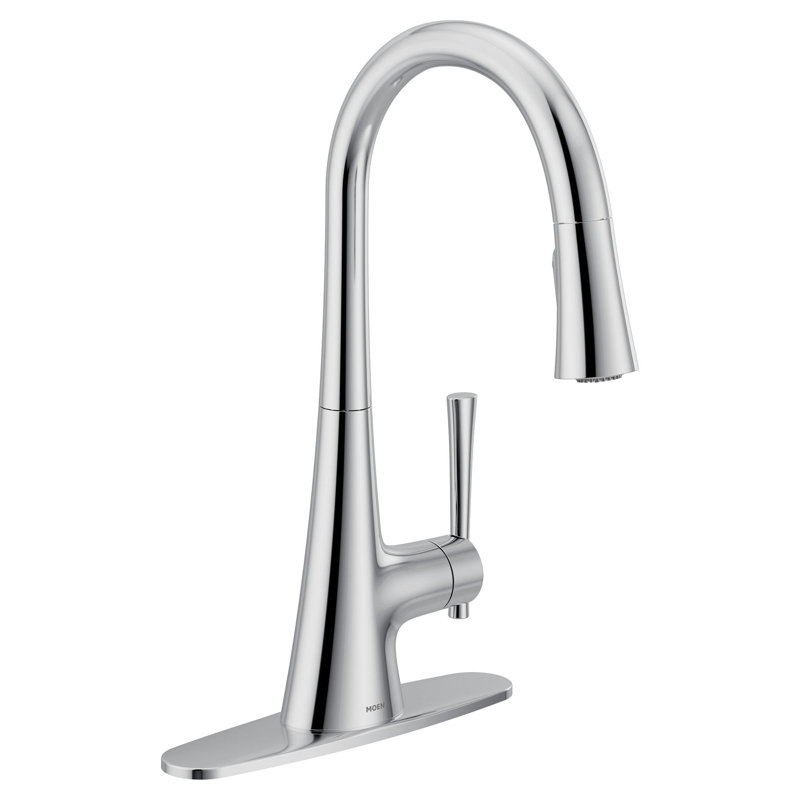 Robinet de cuisine à poignée simple Moen Kurv avec technologie Power Clean, Chrome, Standard
