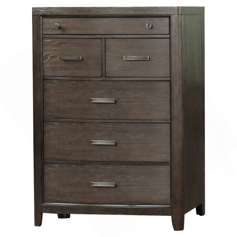 Commode à six tiroirs brun antique